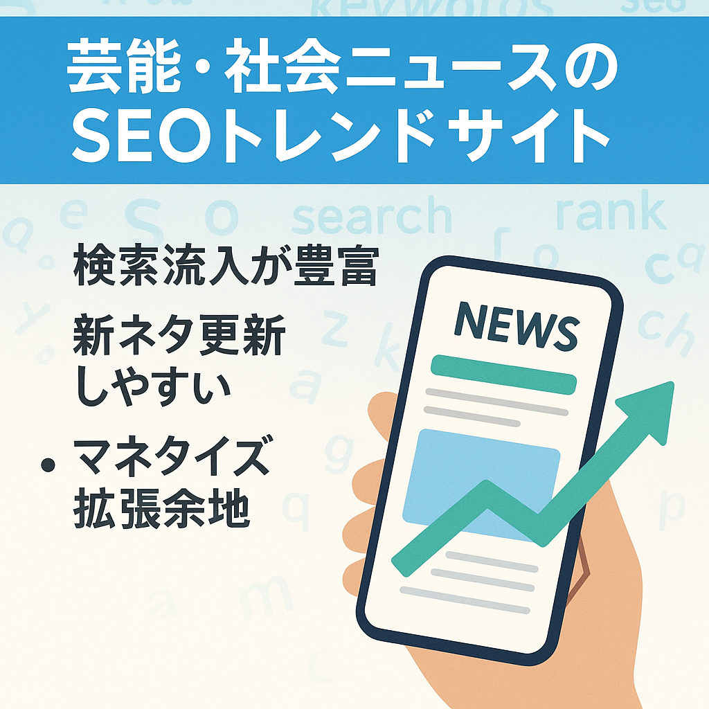 SEOで集客できている芸能情報、社会ニュースのトレンドサイト