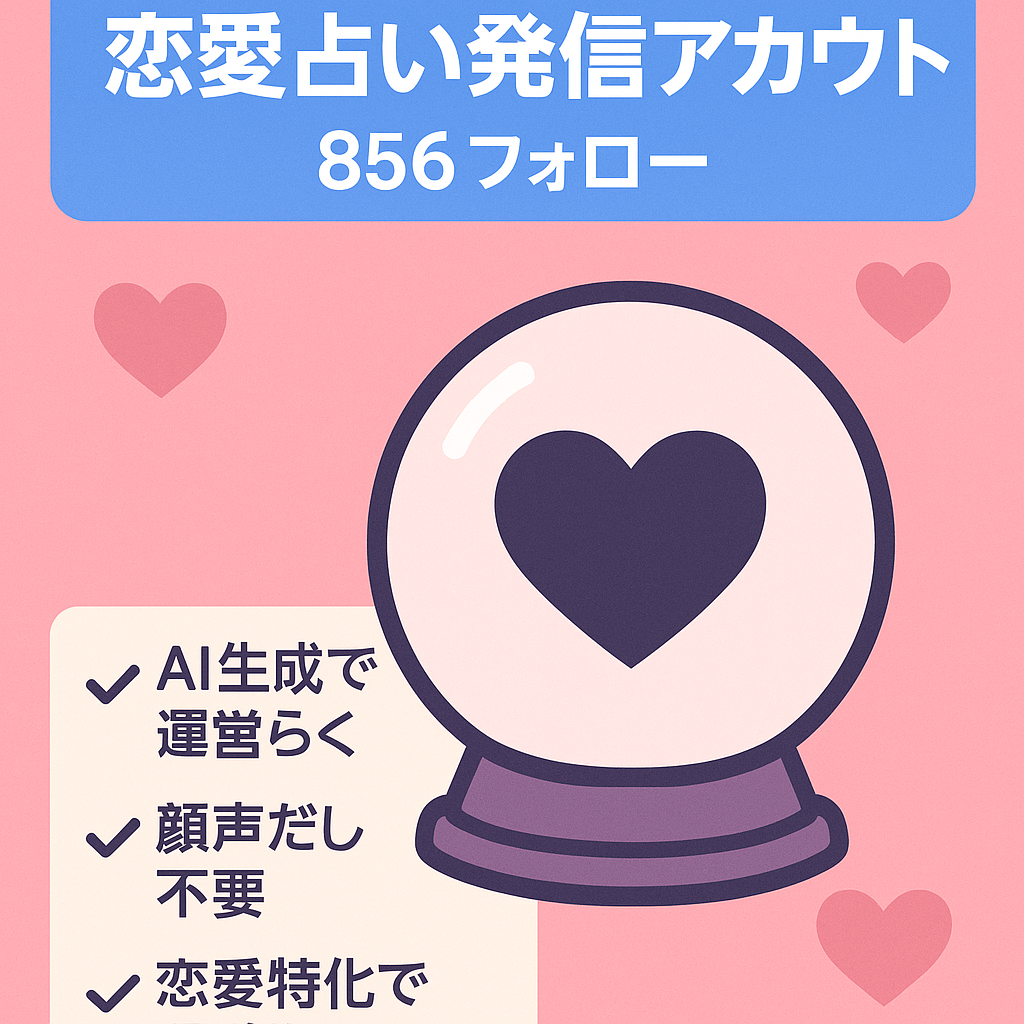 恋愛系占い情報発信アカウント3か月運営で856フォローまだまだ伸びます