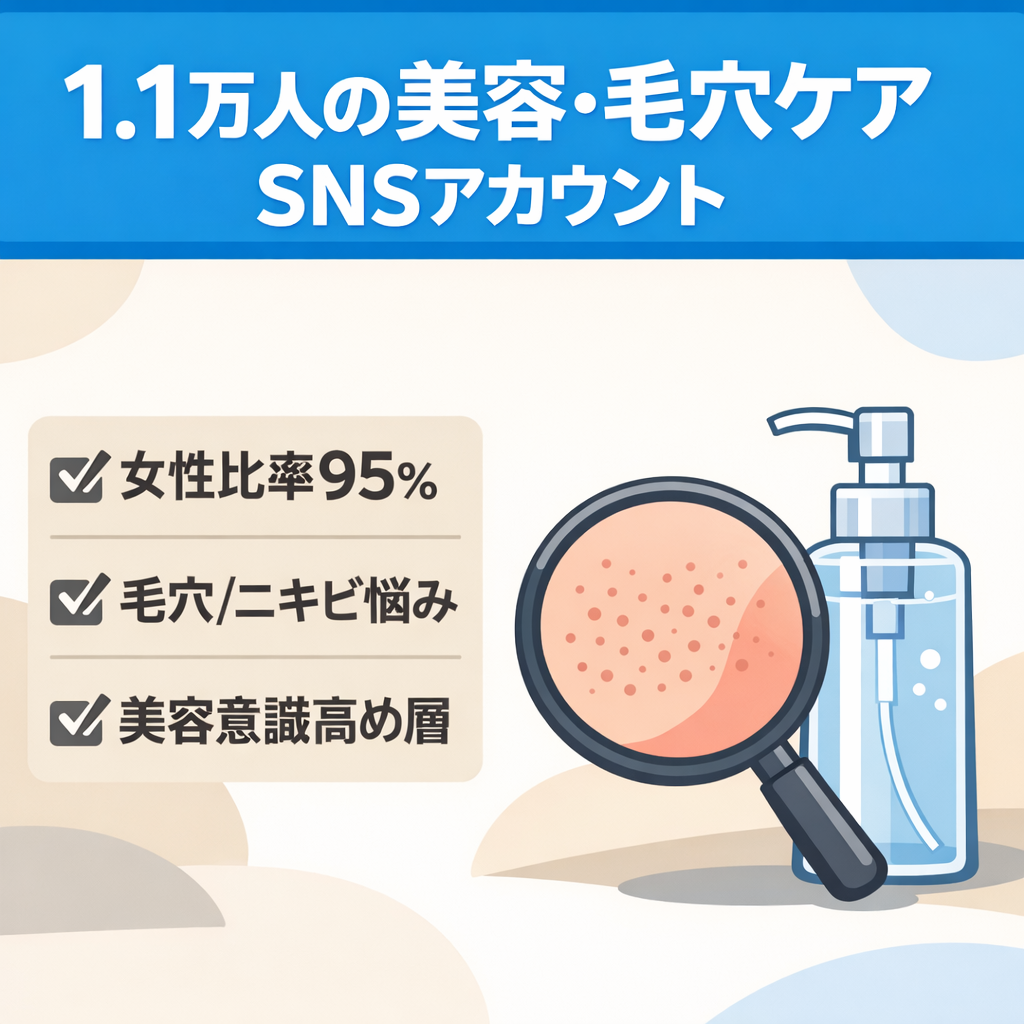 【フォロワー1.1万人/女性95%】美容×毛穴ケア発信Instagramアカウント