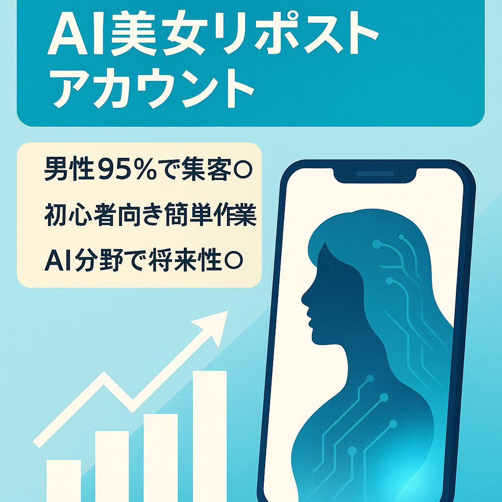 レア案件【Instagram AI美女系リポストアカウント】男性率95％  月間10万インプレッション◎
