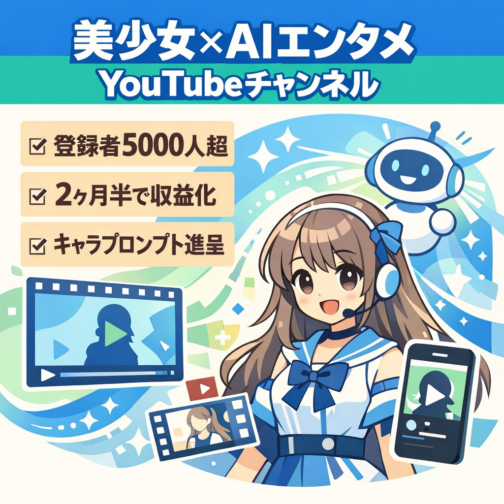【登録者5000人超】「AIが考える〇〇YouTuber」美少女×エンタメ/ロング&ショート！オリジナルキャラのYouTubeチャンネル