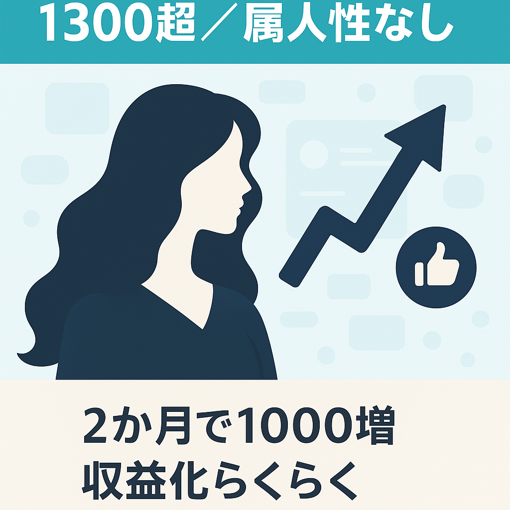 【フォロワー1,300人越え/属人性なし】SNS副業の初心者にも人気のAI美女アカウント！属人性なし