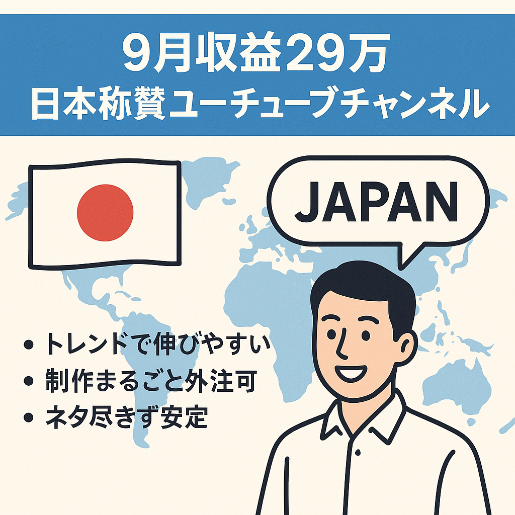 【9月収益29万円】登録者数5800人　トレンドの日本称賛系(海外の反応)チャンネル
