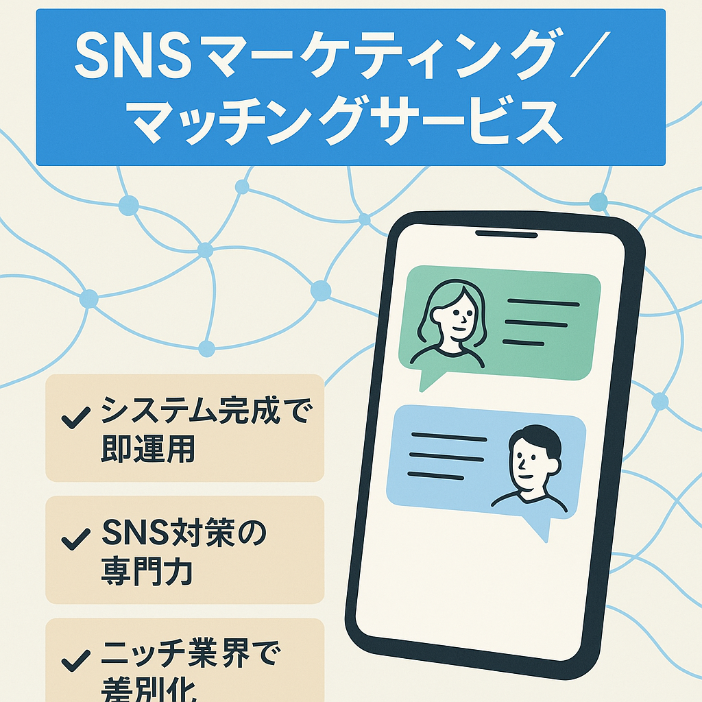 【人気のスモールビジネス】SNSマーケティング マッチングサービス｜高いニーズがある業界に参入