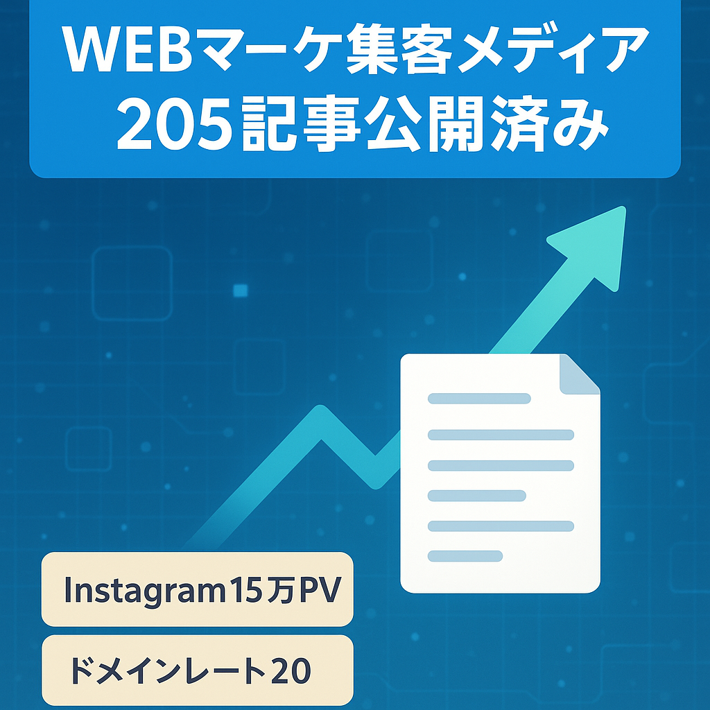 WEBマーケティング集客チャネル・205記事公開済みオウンドメディア