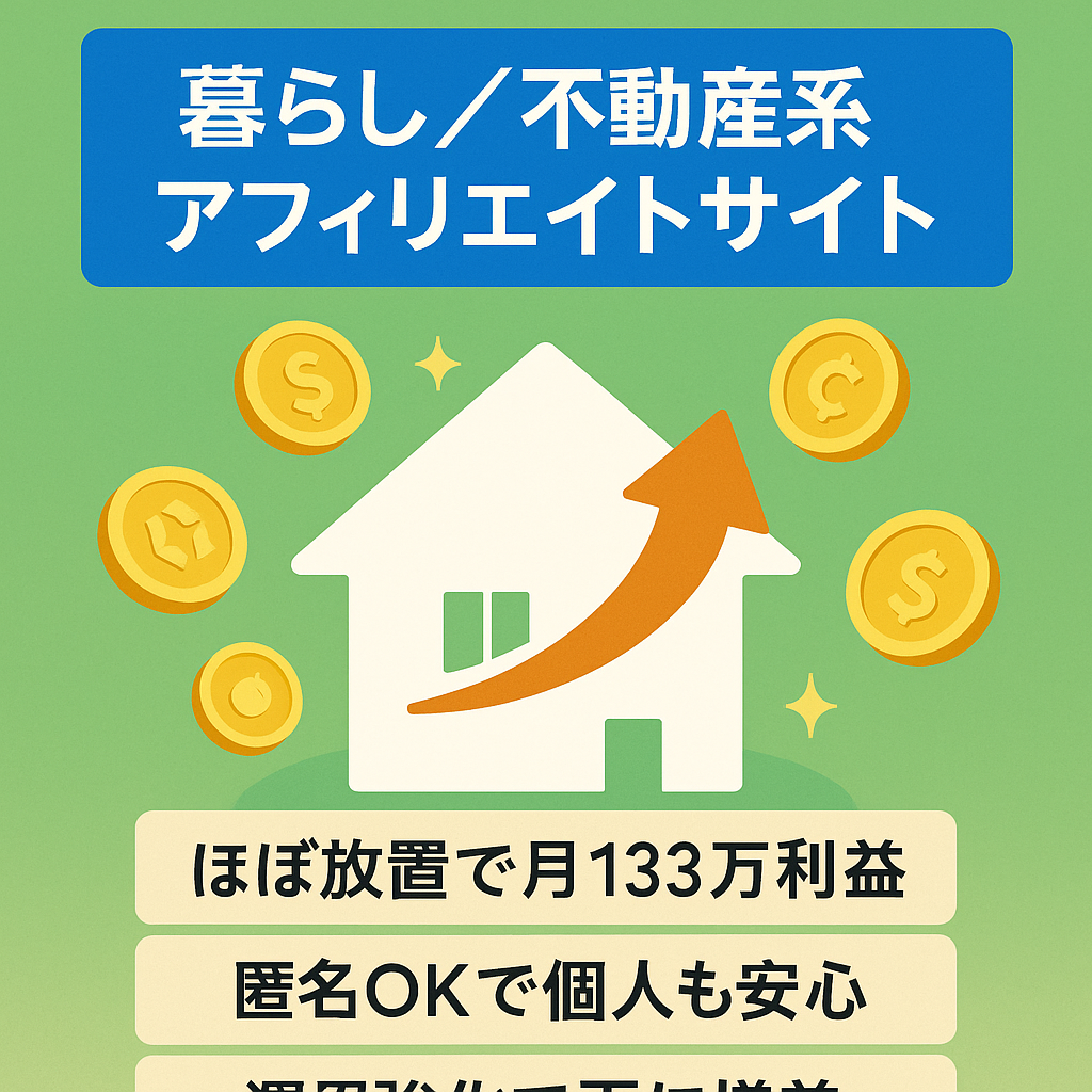 【ほぼ放置で直近利益は月13万円】暮らし・生活・不動産関連ジャンルのアフィリエイト