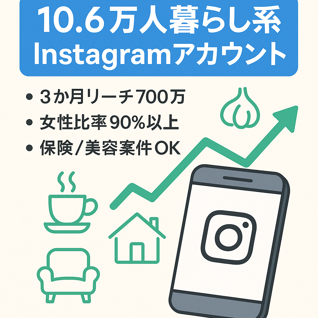 【運用1年でInstagram10.6万人】直近3ヶ月のリーチ数700万の暮らし系アカウント