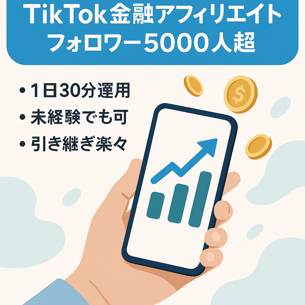 【TIKTOK】フォロワー5000人越え金融系アフィアカウント