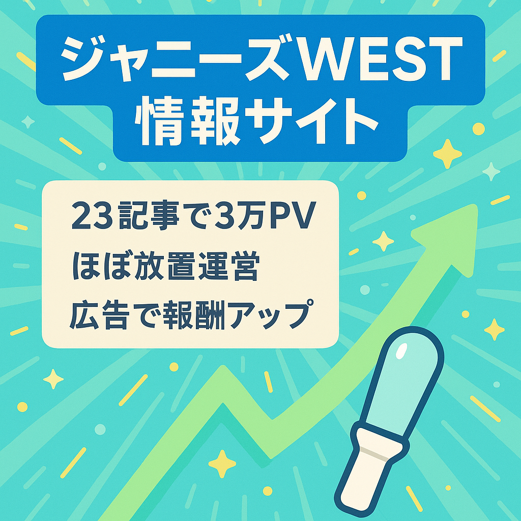 【放置で月15,000PV】ジャニーズWESTに特化した情報サイト