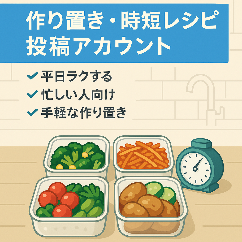 作り置きや時短で簡単にできるレシピを投稿しています。