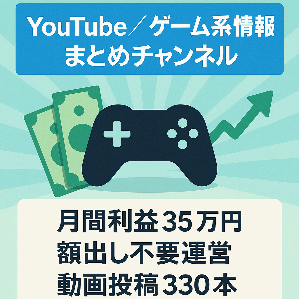 【月間利益３５万円】顔出し無し、機械音声の非属人性「ゲーム情報まとめ」チャンネル 【YouTube】