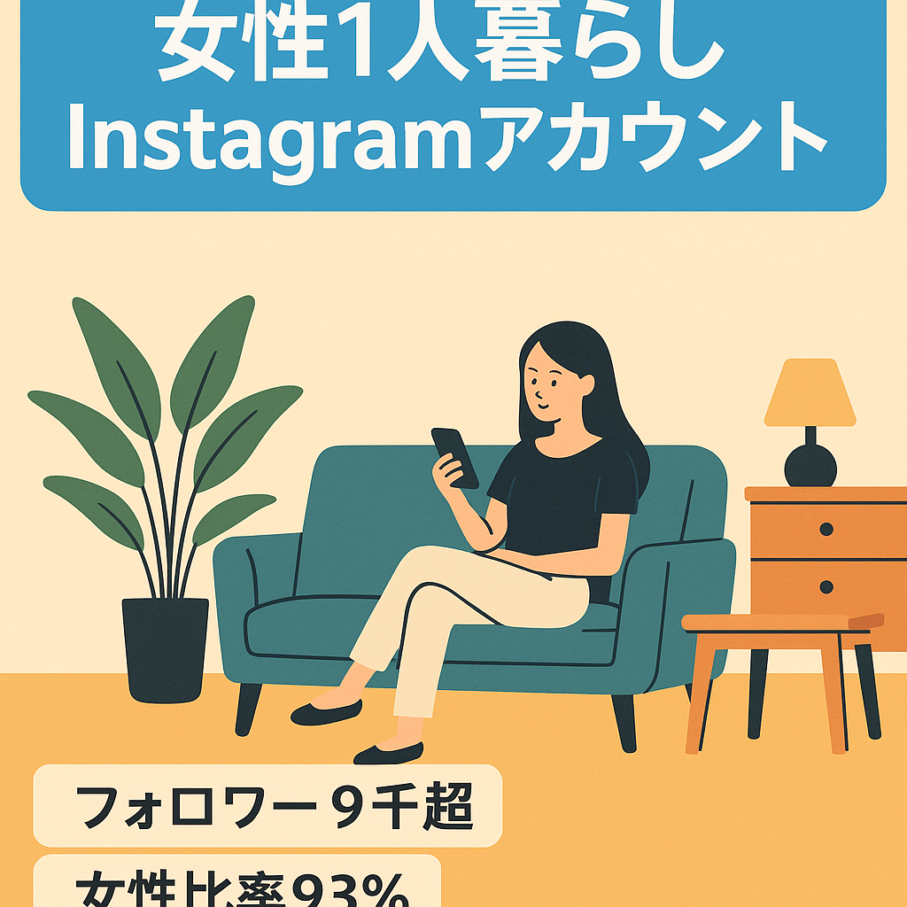 【Instagramフォロワー9000人超】女性の1人暮らしに特化したアカウント（月間42万リーチ）