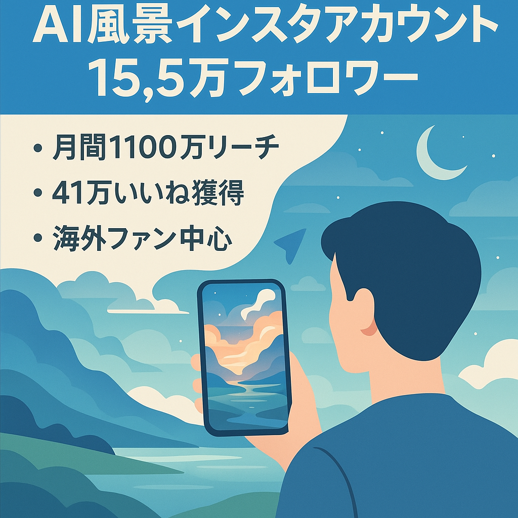 【フォロワー15.5万人】インスタでAI風景を投稿。海外フォロワーがメイン。【最高月間1100万リーチ以上】