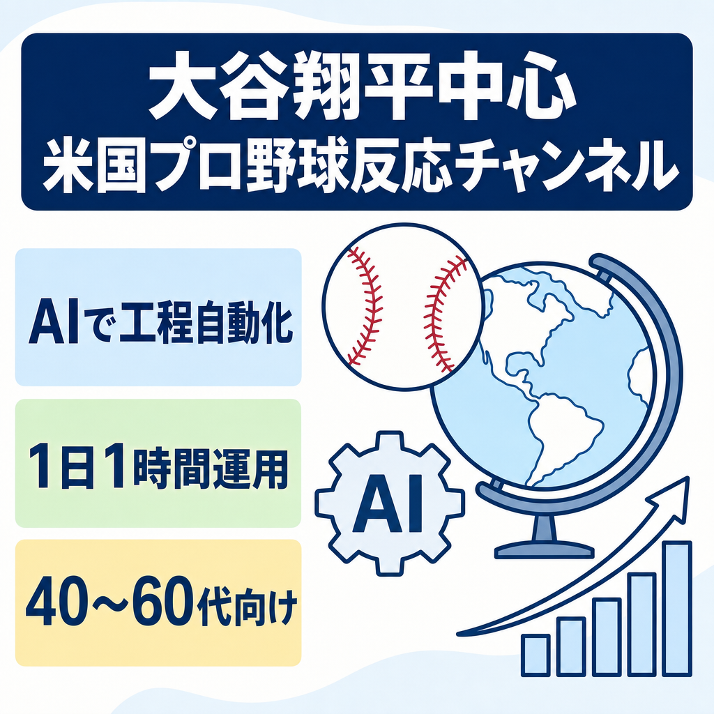 【直近28日収益70万超のCH】大谷翔平中心 野球MLB海外の反応チャンネル【自動化一式譲渡】