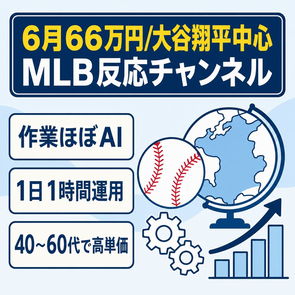 【6月66万で過去最高更新】大谷翔平中心 野球MLB海外の反応チャンネル【1時間程度！半自動化一式譲渡も可】