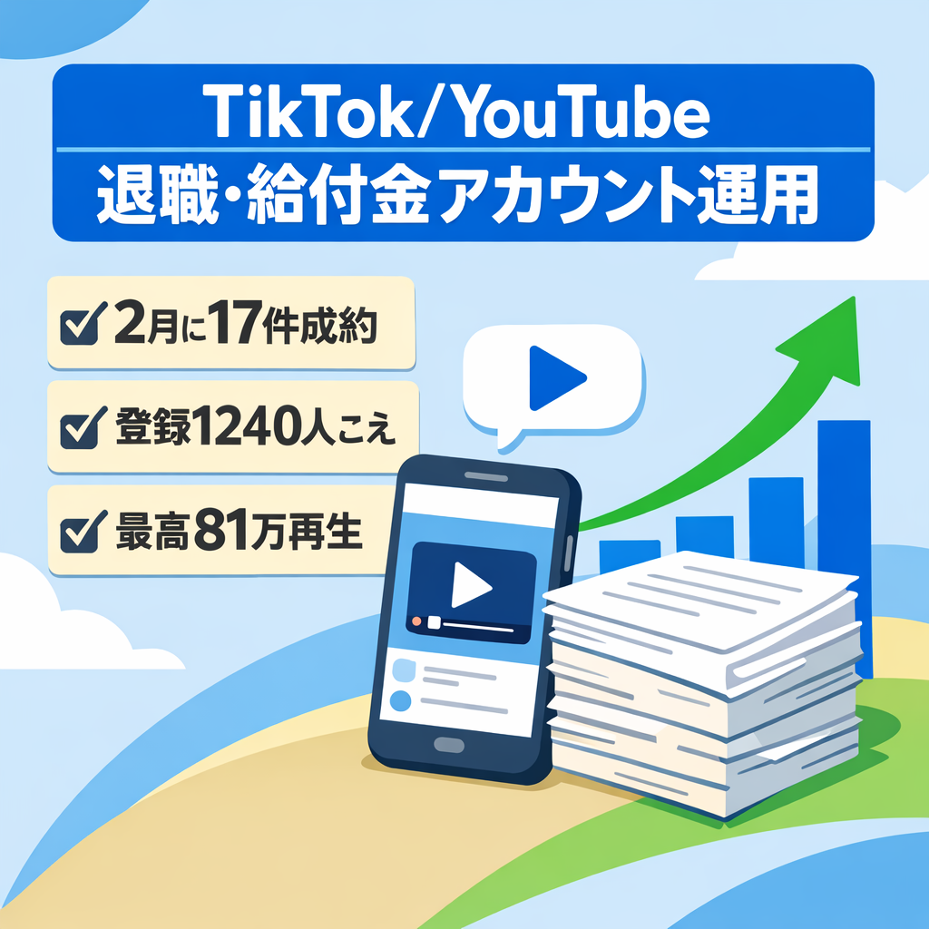 退職・給付金SNS収益セット（TikTok+YouTube）｜テンプレ付き｜月17件成約実績あり｜高単価ジャンル