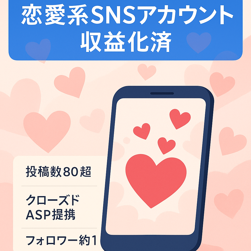 【フォロワー1万弱!収益化済】恋愛系の情報を発信しています。収益化もできております。