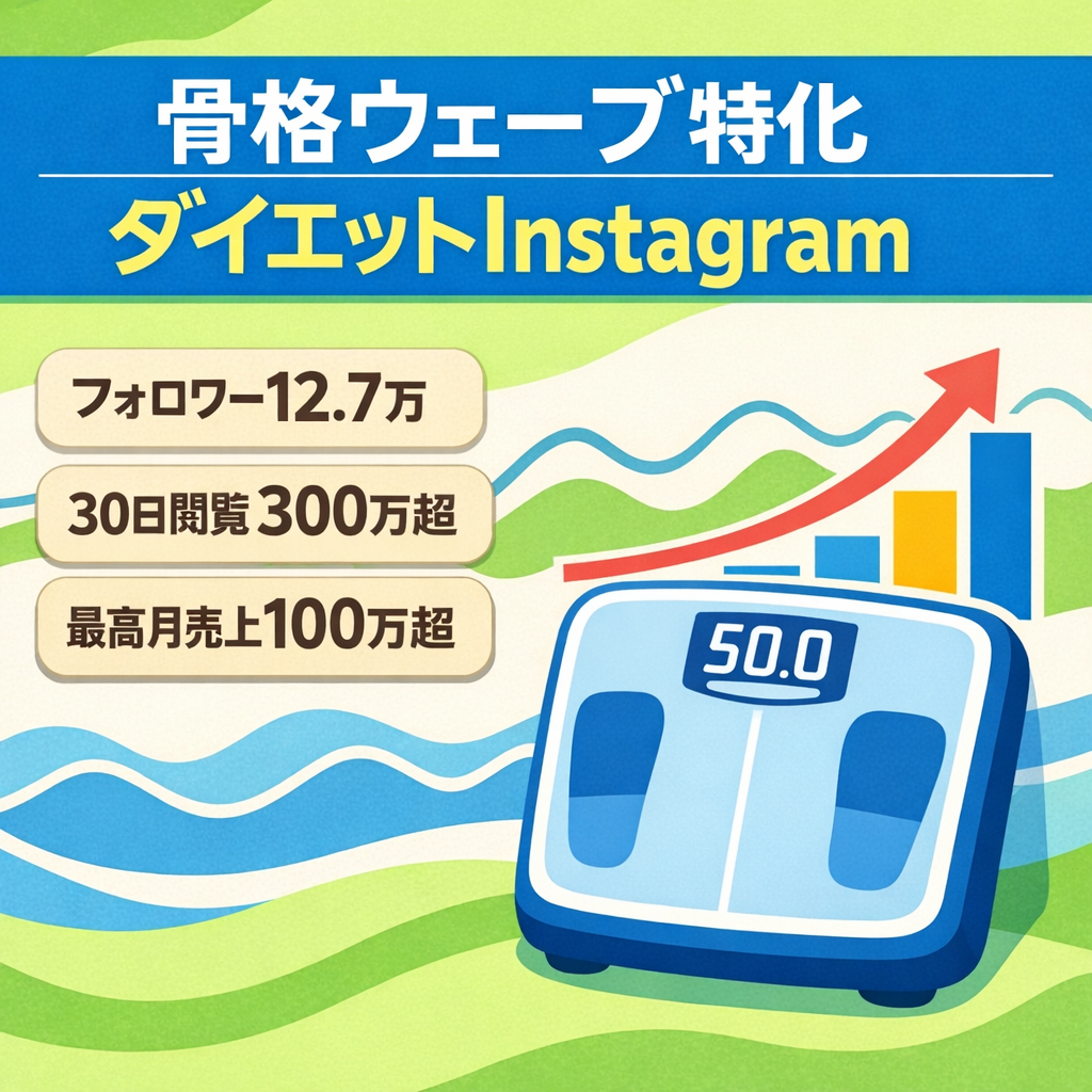 【フォロワー12.7万人】30日閲覧300万超｜骨格ウェーブ特化ダイエットInstagram