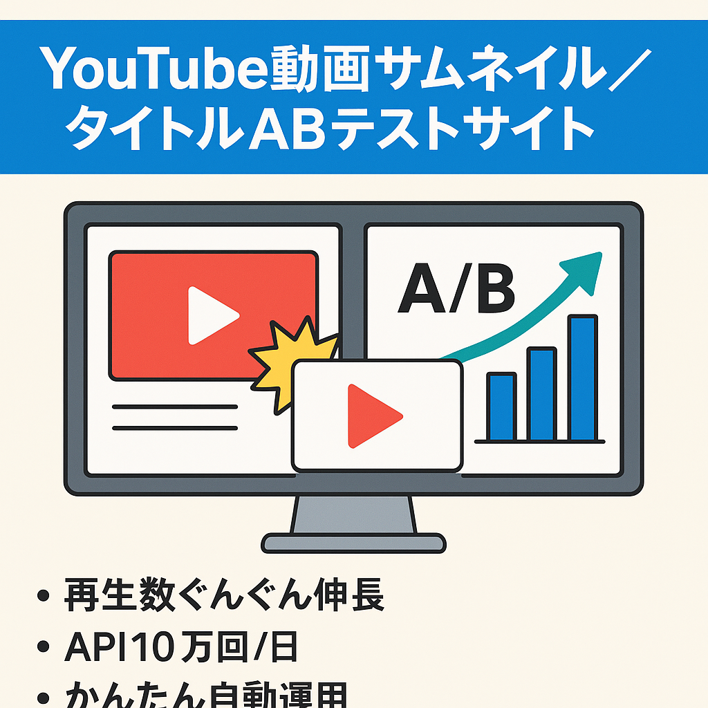 YouTube動画のサムネイル/タイトルの自動ABテストサイト
