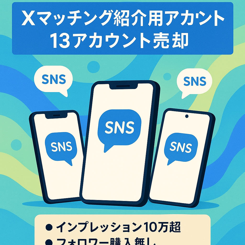 X　マッチングサービス紹介アカウント　P活13アカウント売却