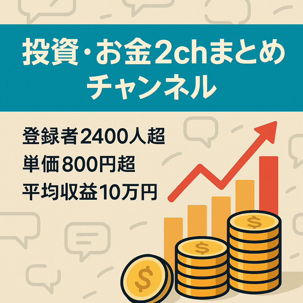 【登録者数2450人】投資・お金に関する2chまとめ系チャンネル【属人性なし】