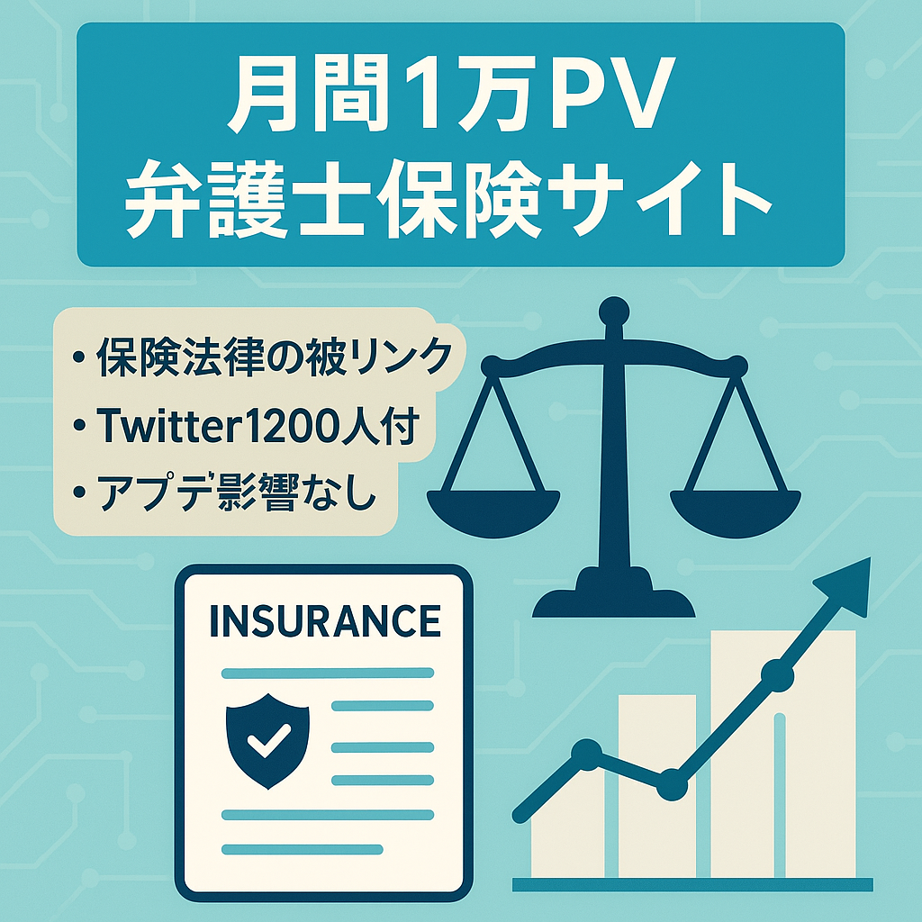 【月間1万PV】弁護士保険サイト【Twitterのフォロワー1200人】