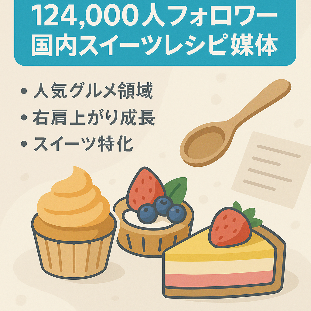 【フォロワー124,000人】国内大手のスイーツレシピリポストメディア
