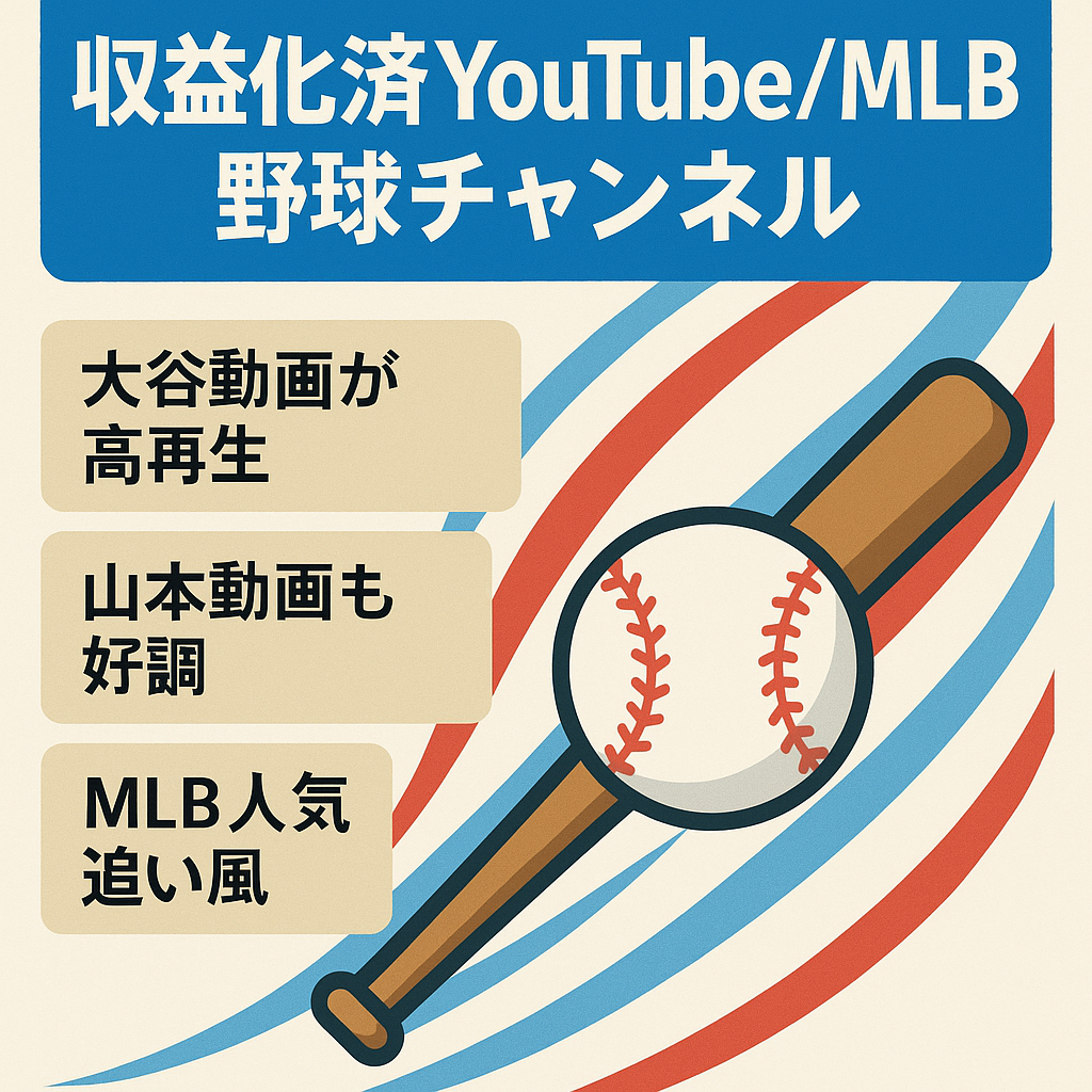 【収益化済み】大谷翔平や山本由伸などMLBに特化した野球チャンネル