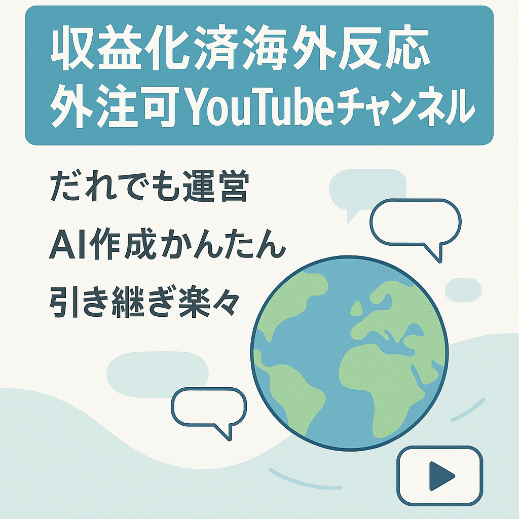 【収益化済】外注可能！属人性無！海外反応系　AIでの作成可能