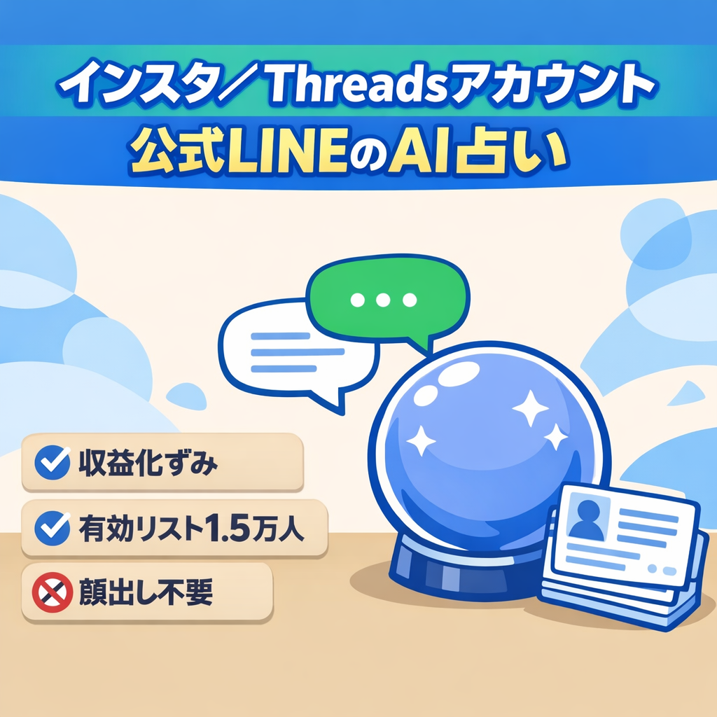 インスタ/Threads×公式LINE有効リスト15,000人×AI占いジャンル