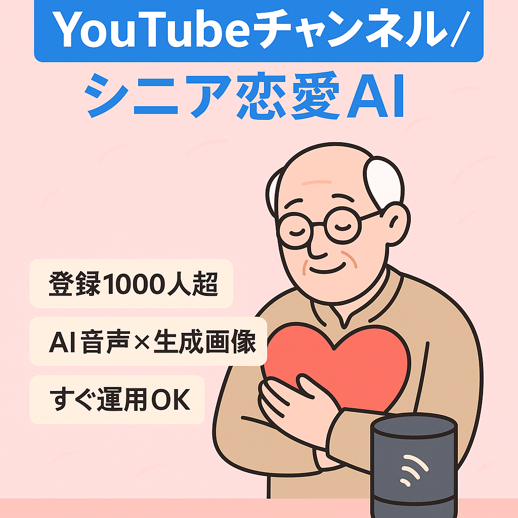 訳あり：【登録者1000人超】AI音声×Midjourneyのシニア恋愛系、再現性チャンネル｜収益化歴あり・即運用OK！