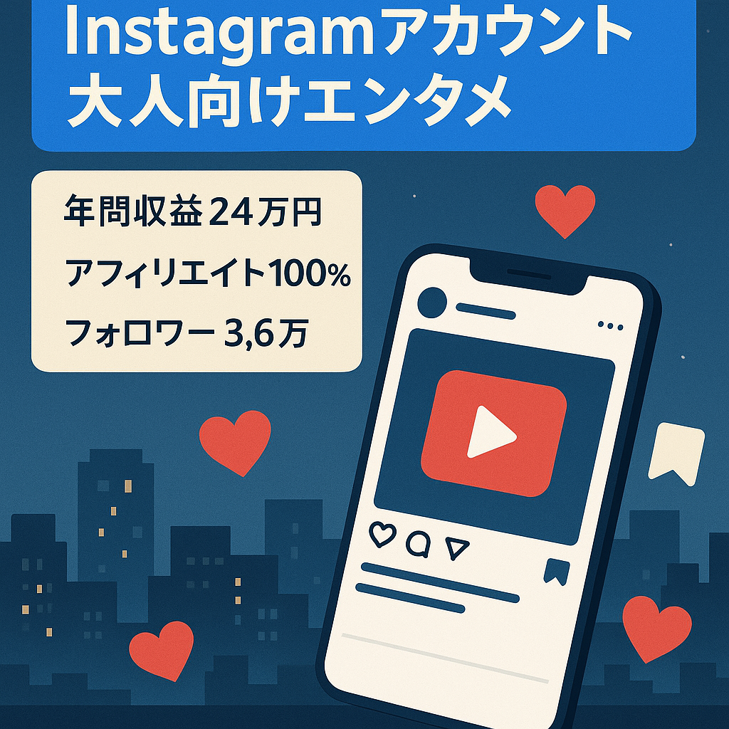【大人向けエンタメ系Instagram】フォロワー3.6万｜年間収益23.9万円｜アフィリエイト100%