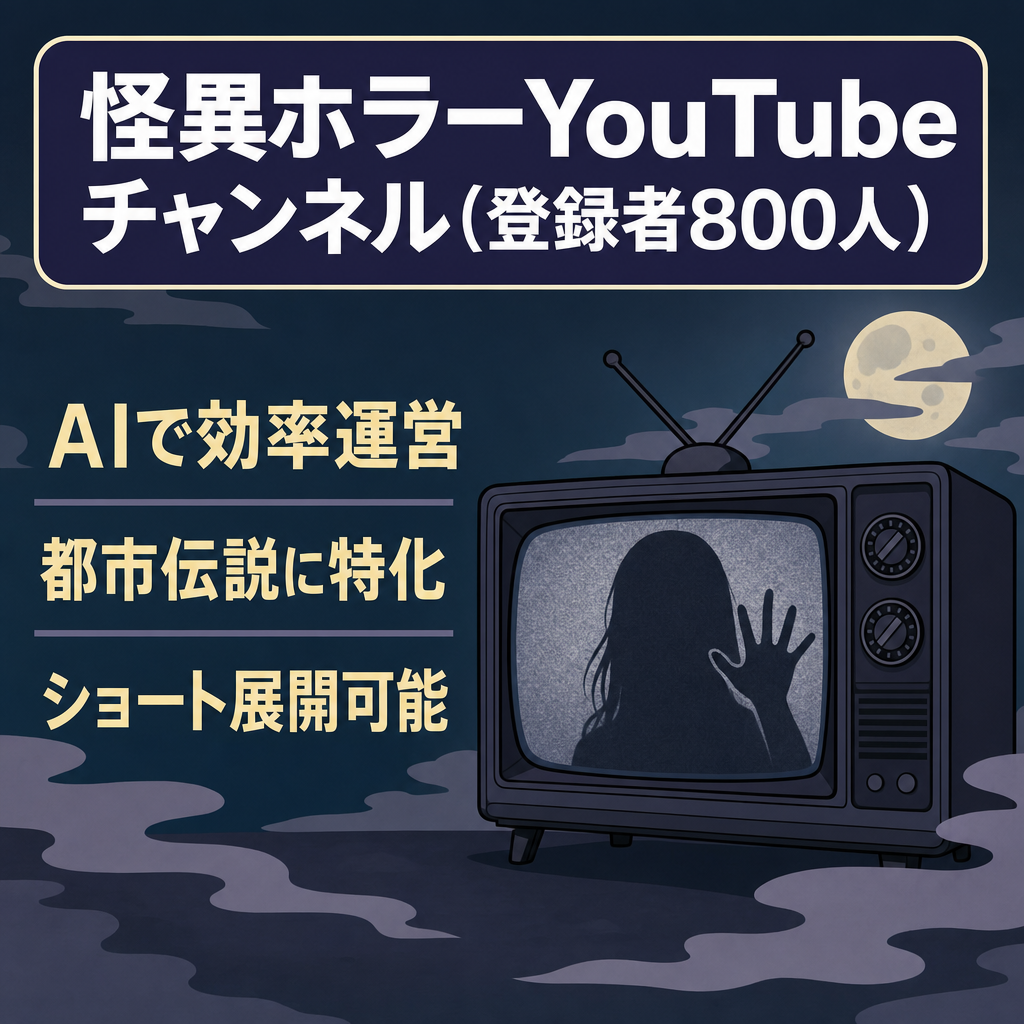 【登録者800人】都市伝説・怪異・ホラーに特化したYouTubeチャンネル運営案件