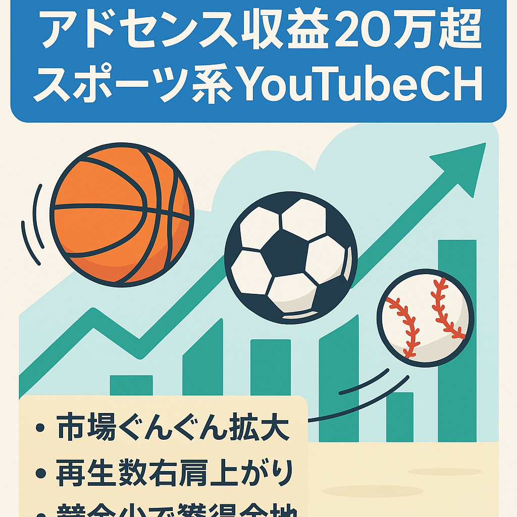【アドセンス収益月20万円以上】属人性なしのスポーツ系YouTube CH
