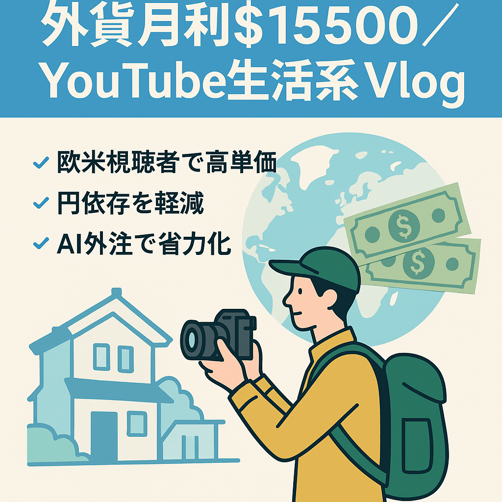 【外貨で月利＄15500】[ 高RPM ] 日本の生活・働き方 Vlog | YouTubeチャンネル｜外注運用可能・引継ぎテンプレ付（価格相談可）