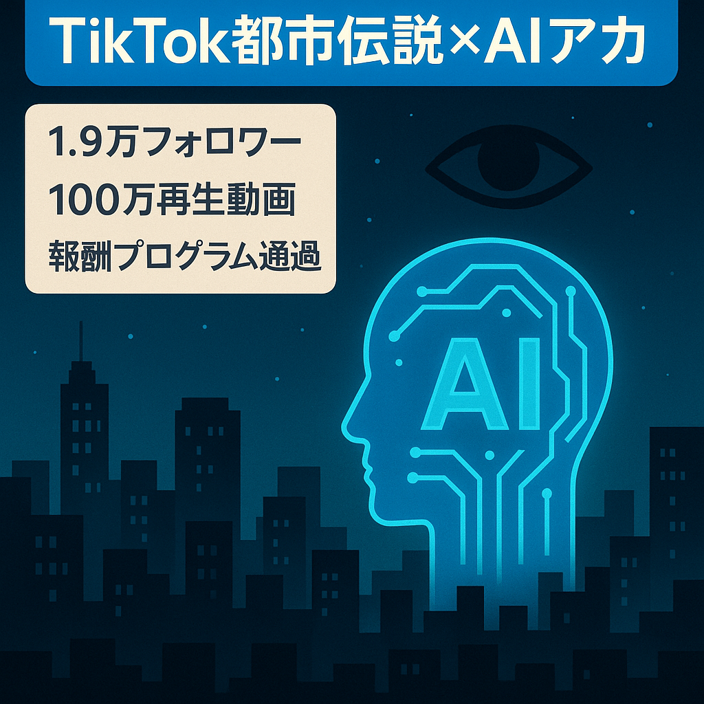 【収益化済】TikTok1.9万人!都市伝説系×AIアカウント！