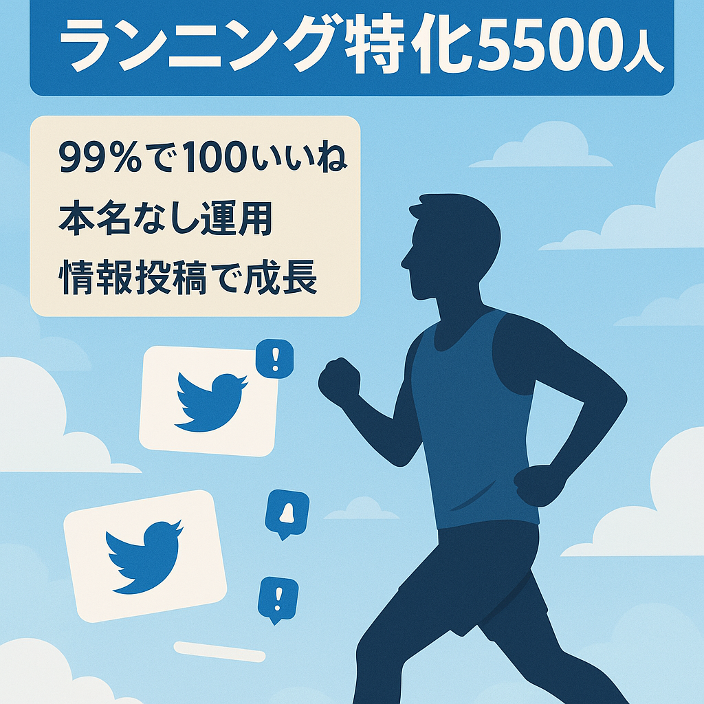 【Twitterフォロワー5500人】【ランニング完全特化】（全て1から投稿のみでフォロワーを増やしております）