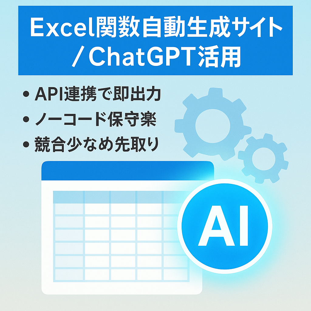 【今話題のChatGPT使用】Excelの関数を自動生成するサイト