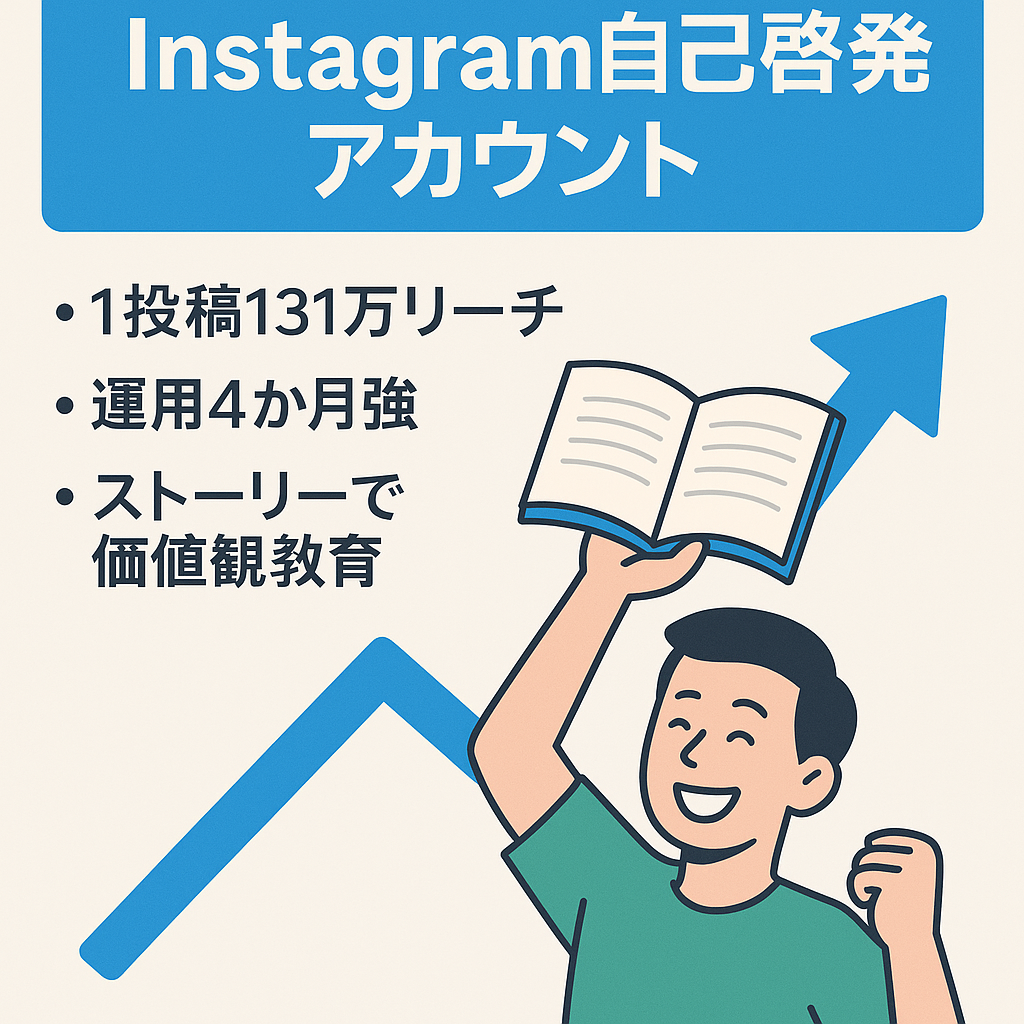 【Instagram フォロワー2500人以上】自己啓発・モチベーションUPアカウント （１投稿最高131万リーチ）