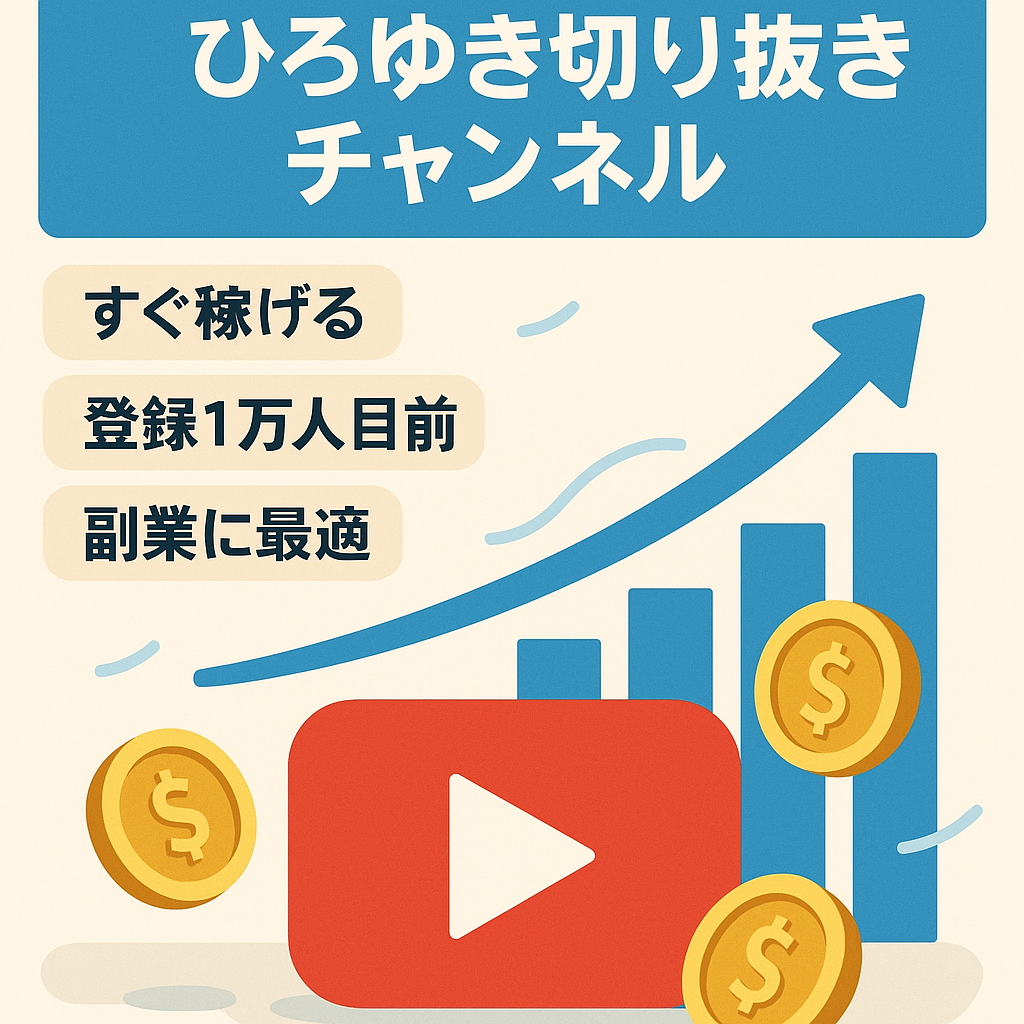 【収益化済み】ひろゆき切り抜きチャンネル！副業にピッタリです！