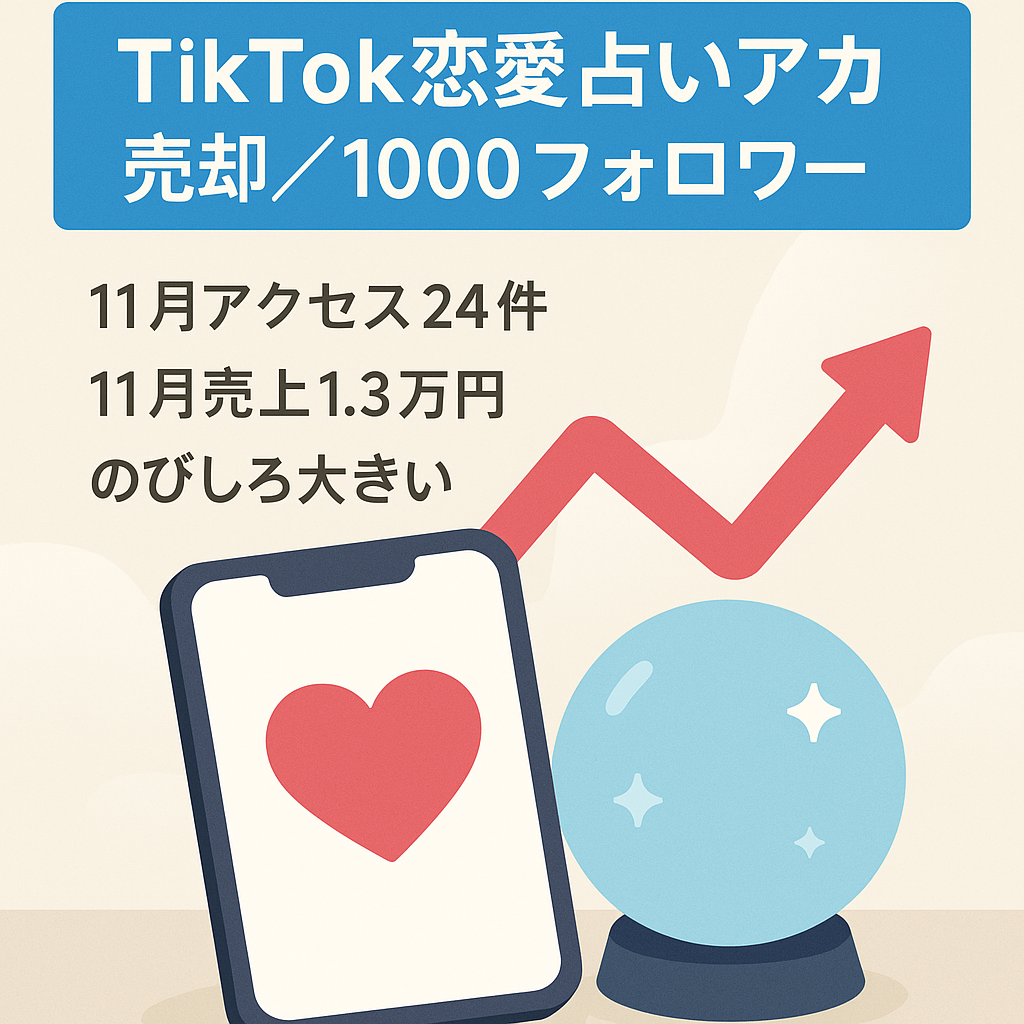 【TikTokフォロワー1000超え】今から伸びる恋愛アカウント 占いアフィリエイト