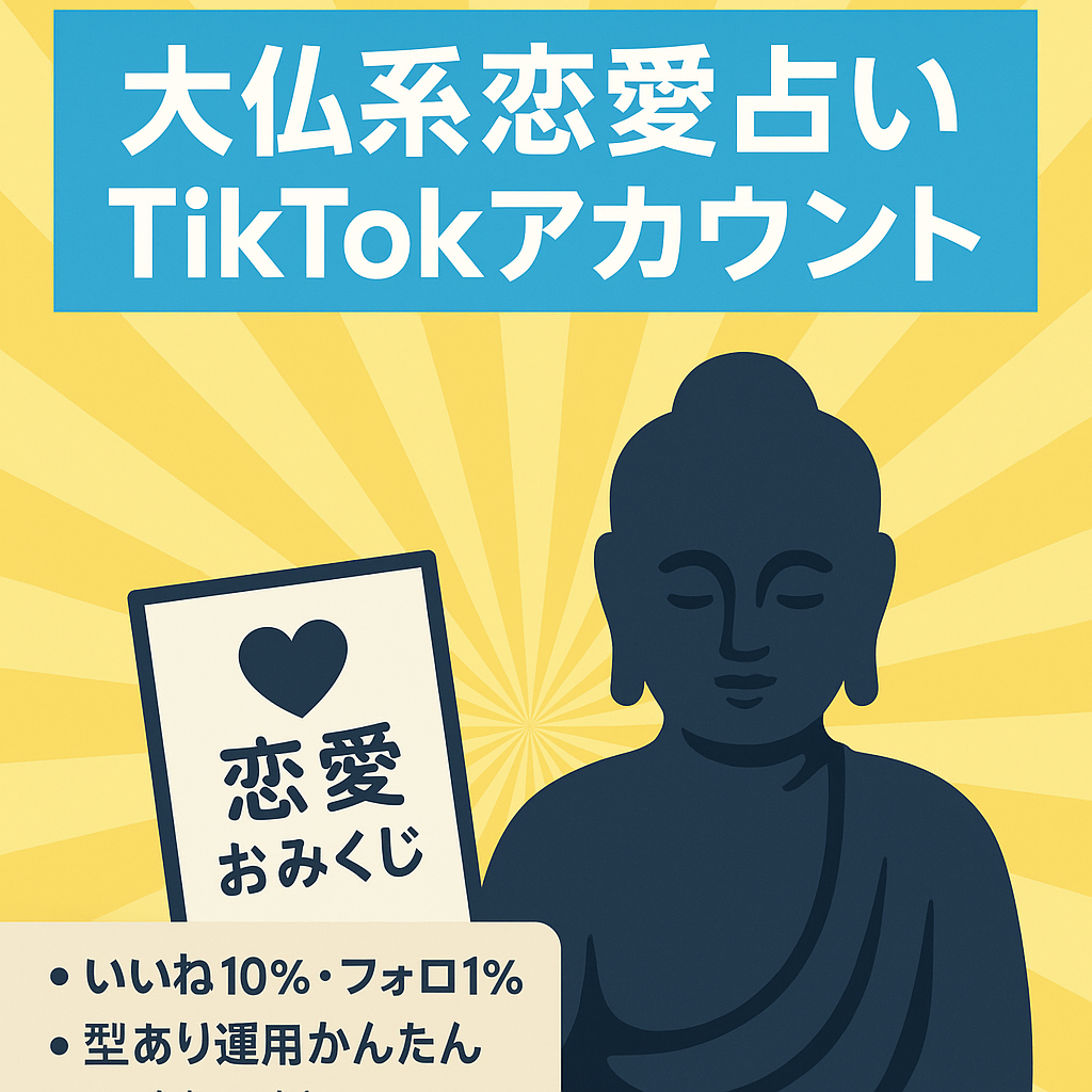 【高フォロー率1%・2.1千フォロワー】大仏系の恋愛占いTikTokアカウント