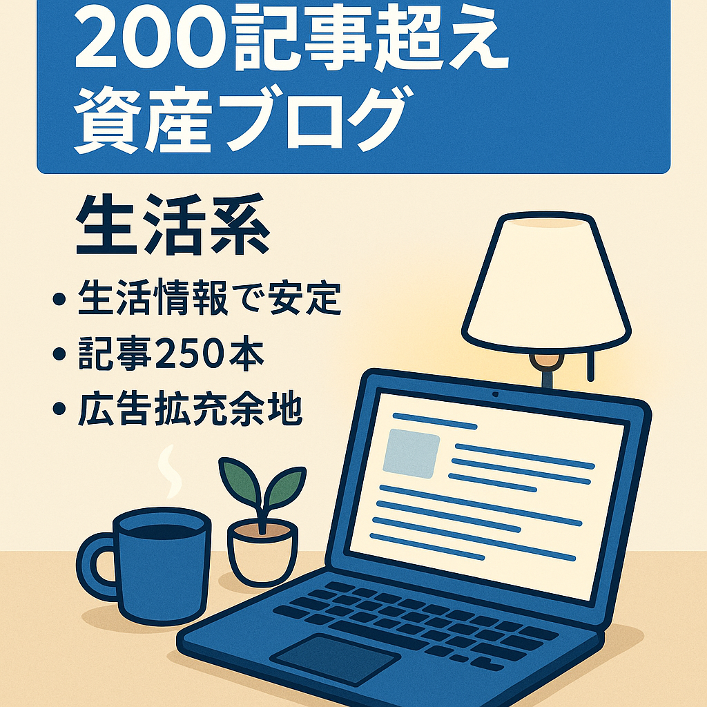 【200記事超え資産ブログ】生活系全般｜最終記事更新2019年8月でも売上発生中（adsense＆A8がメイン）