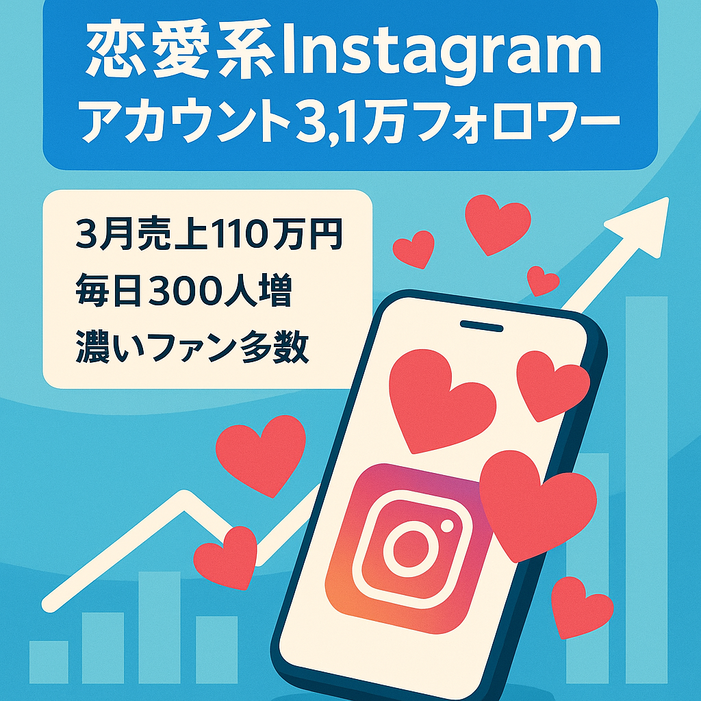 【Instagramフォロワー3万1000人｜3月売上110万円】ジャンルで最も伸びのある恋愛系アカウント
