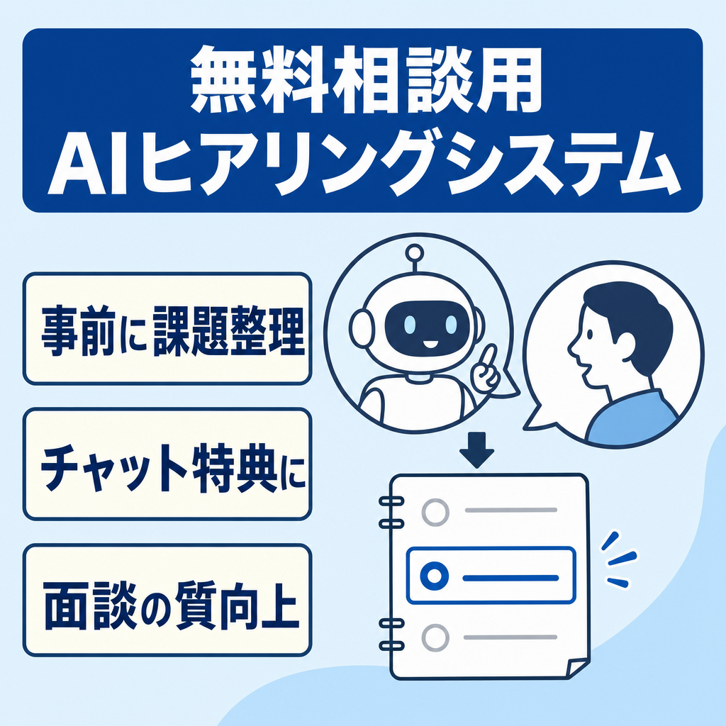 無料相談の質を高める｜相談者の本当の課題を1つに絞るAIヒアリングシステム【コーチ・カウンセラー向け】
