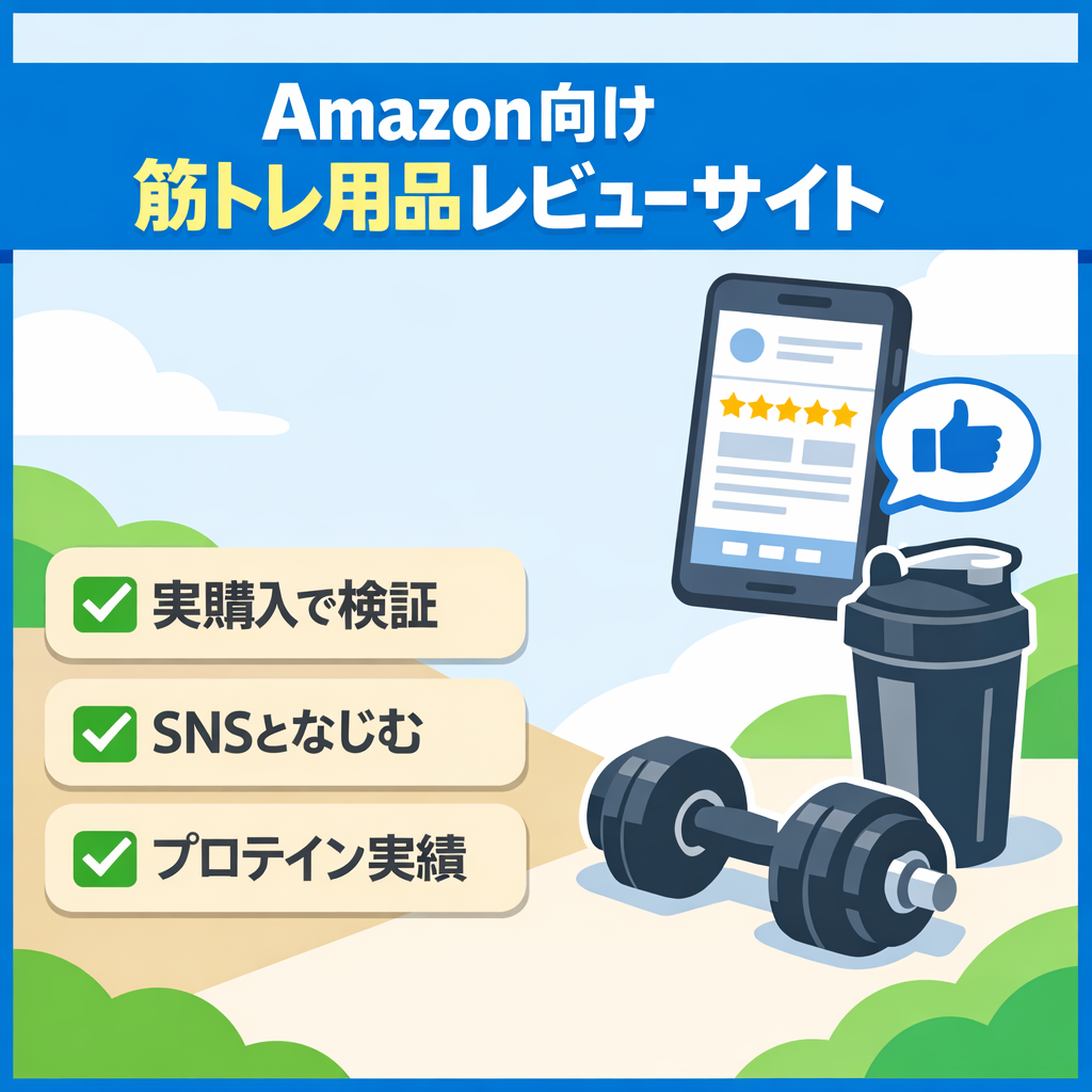 【Amazonアフィ】筋トレグッズに特化したレビューサイト