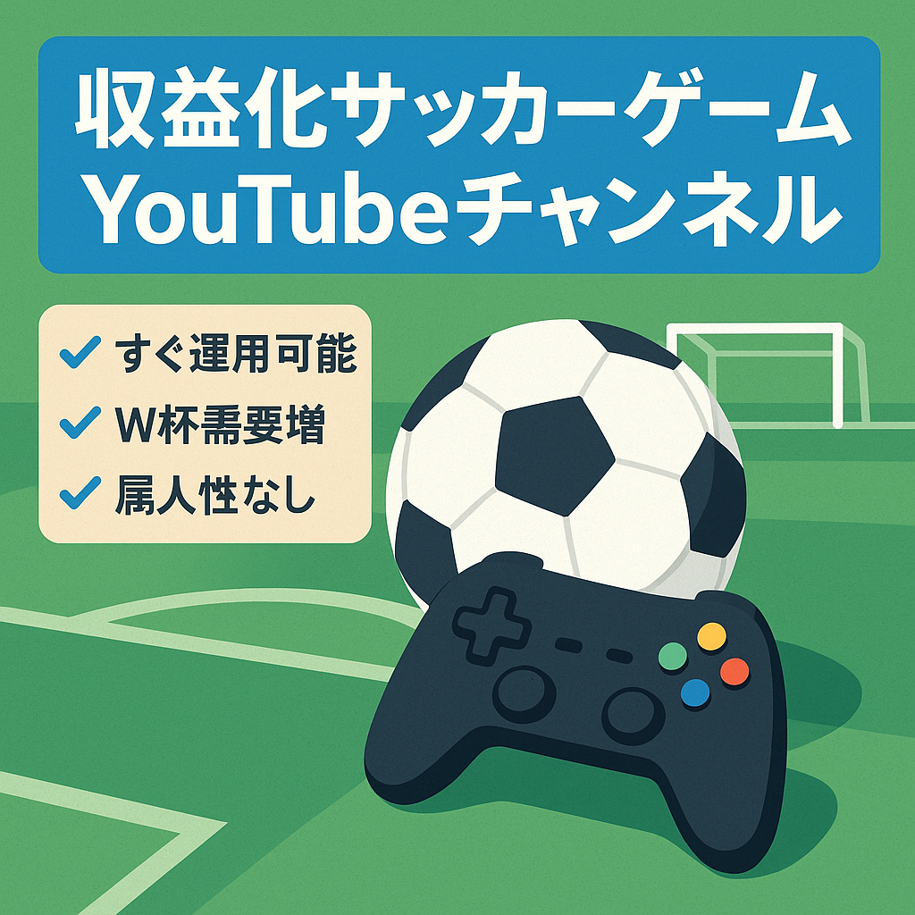 リポスト：【2026年W杯需要あり】サッカーゲーム検証　収益化済み非属人Youtube チャンネル