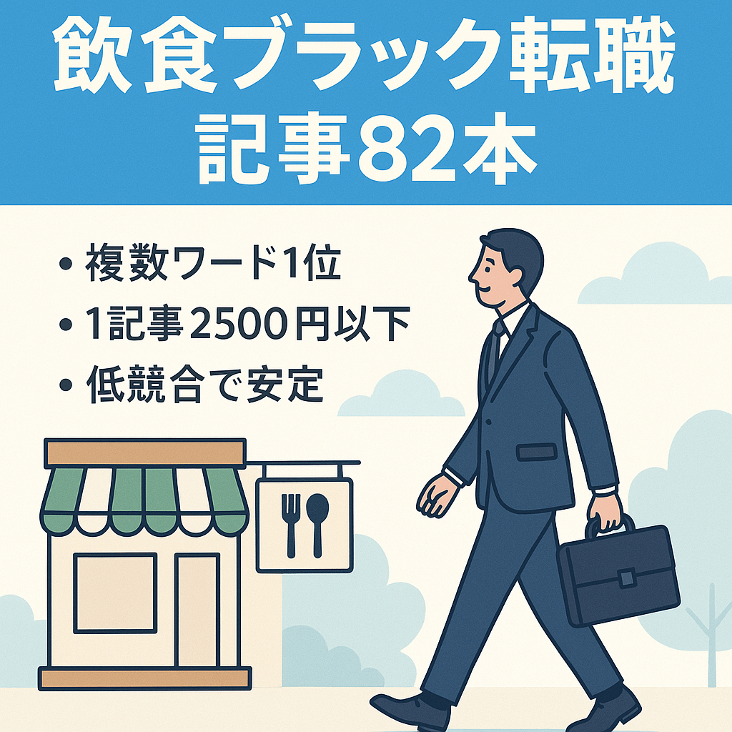 飲食業・ブラック企業からの転職についての82記事【上位表示のキーワード多数】
