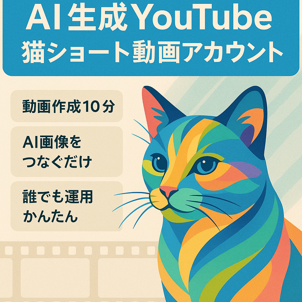 【作業時間10分/初心者でも運用可能】Youtube AI×猫ショート動画アカウント