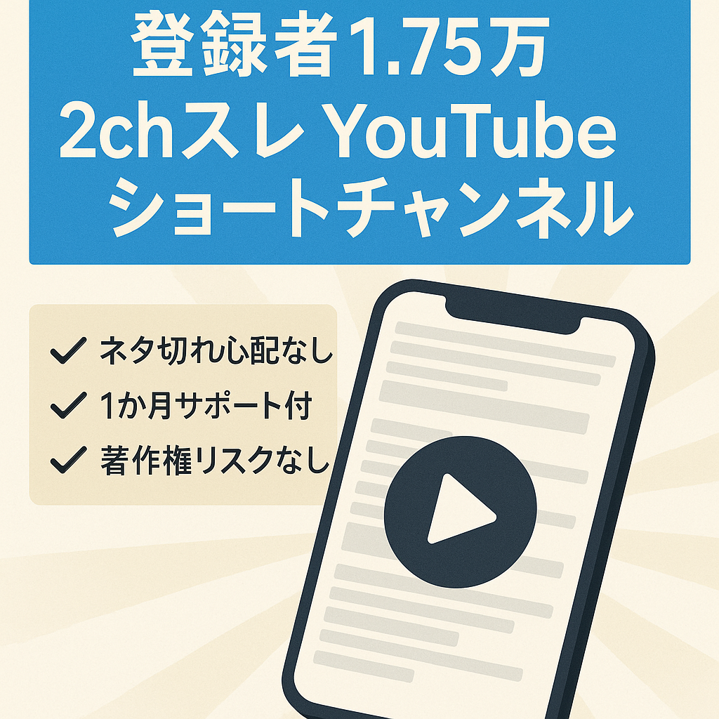 【４ヶ月で登録者17500人】2ch面白スレ系Youtubeショートチャンネル